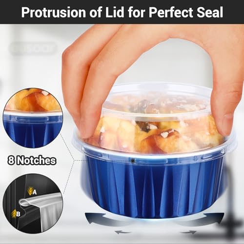 Disposable Ramekins with Lids (Royal Blue / 120pcs)