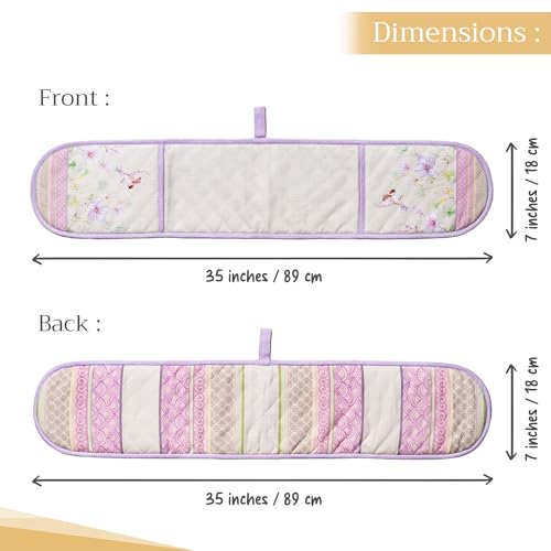 Double Oven Mitts 100% Cotton Double Oven Glove (092 - Magnolia Mornings / 7" x 35" (Double Oven Mitt))