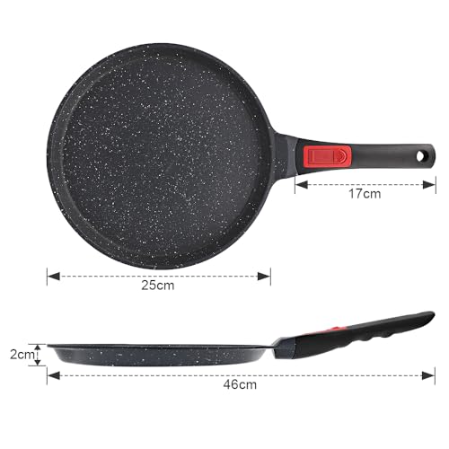Non Stick Crepe Pan with Detachable Handle (Black / 10 inch)