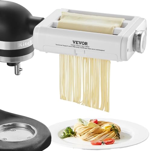 Pasta Maker Attachment for KitchenAid Stand Mixer (3-IN-1)