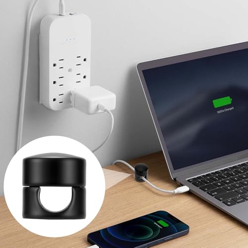 8 Sets Charger Holders for Cords (8 Sets / Matte Black)