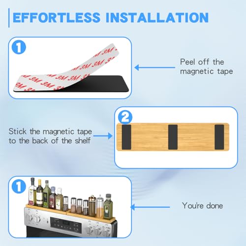 Magnetic Stove Top Shelf for 30" Stoves (Bamboo)