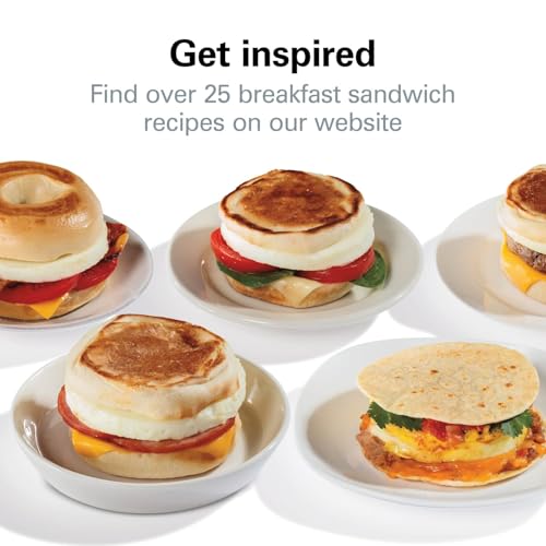Breakfast Sandwich Maker with Egg Cooker Ring (Silver / Single)