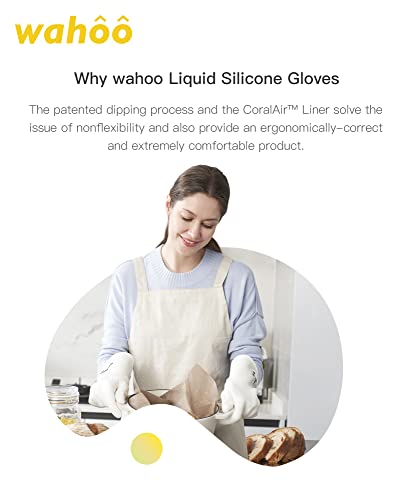 wahoo 12 Inch Liquid Silicone Oven Mitts (White / M/8)