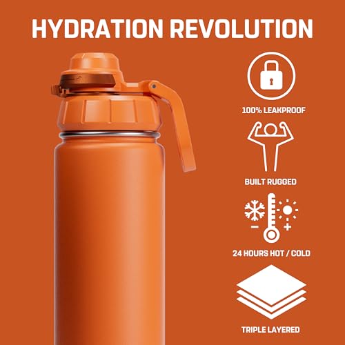 Vessence 24 Oz Stainless Steel Tea Infuser Bottle for Loose Leaf Tea (Mojave Orange / 24 Oz)