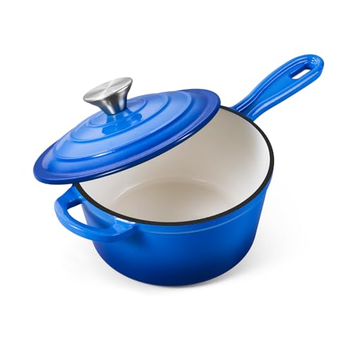 2 Quart Enameled Cast Iron Saucepan (Deep Blue / 2 Quarts)
