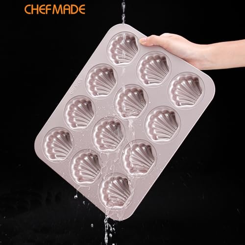 Madeleine Mold Cake Pan (09 - Gold Scallop 12 Cups)