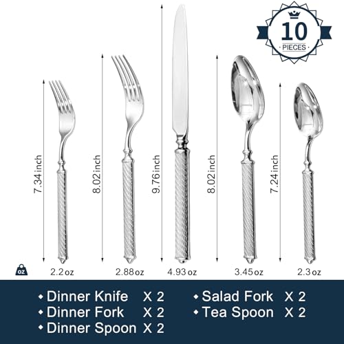 Silverware Set (10-Piece / Silver)