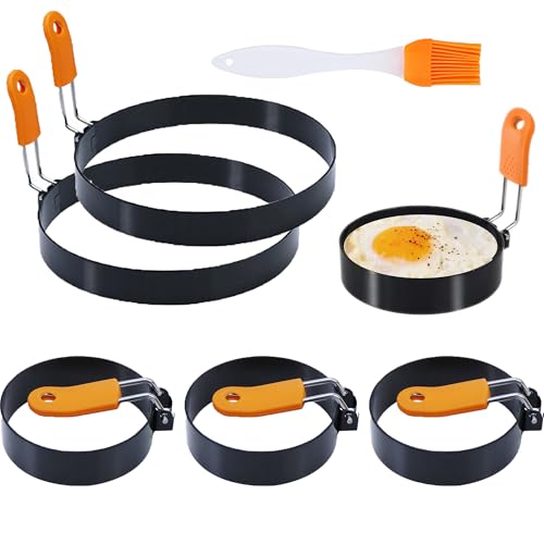 3.5" Egg Rings 6“ Pancake Mold with Silicone Handle