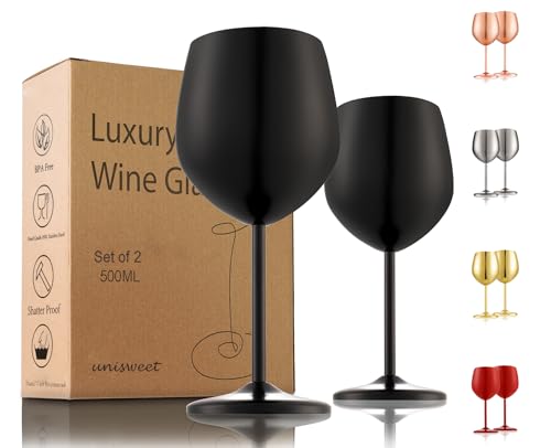 Unbreakable Stainless Steel Wine Glasses Set of 2 (2 Count)