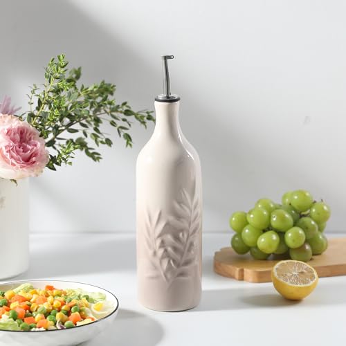 Sweejar Ceramic Olive Oil Dispenser Bottle (Gradient FogGray / 24 oz, Set of 1)