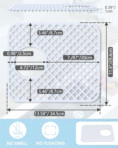 2 Pack Silicone Sink Protectors for Kitchen Sink (White)