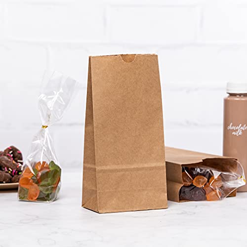 Bag Tek 2 LB Disposable Lunch Bags 100 Sturdy Take Out Bags (2 lb / Kraft)