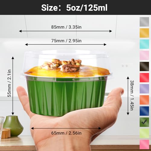 Disposable Ramekins with Lids (Dark Green / 60pcs)