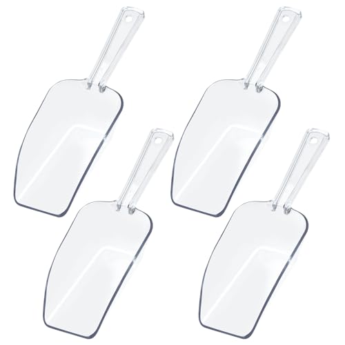 4Pcs Clear Plastic Ice Scoop for Freezer (4 Count)