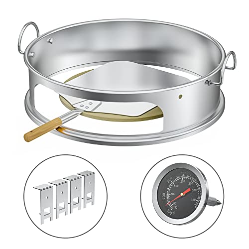 Stainless Steel Pizza Ring Kit for Weber 22" Kettle Charcoal Grill