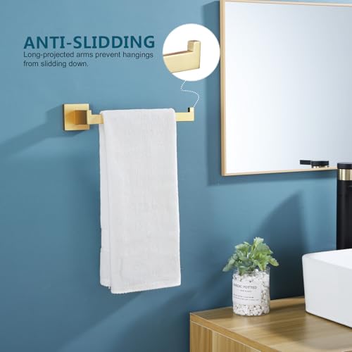 Towel Bar Gold Hand Towel Holder for Bathroom Kitchen Hardware Stainless Steel Wall Mounted (Brushed Gold)