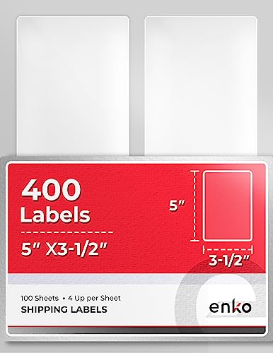3-1/2 x 5 in 400 Address, Mailing and Business Sticker Labels (100 Count)
