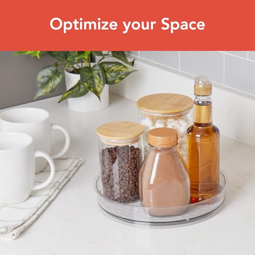 Medium Lazy Susan Organizer 9.5 in for Cabinet Refrigerator Pantry Table Rotating Kitchen Storage Spice Rack Fridge Organization