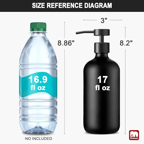 Black Soap Dispenser (Black Bottle + Black Flat Pump / 2 Pack)