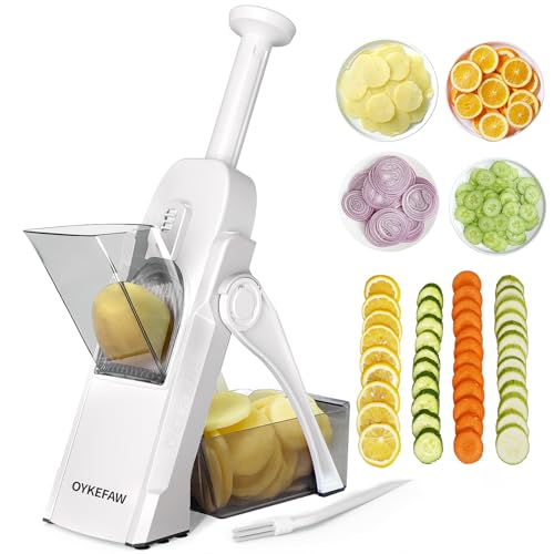 Safe Mandoline Slicer for Kitchen (White)