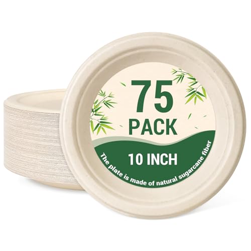 Compostable Paper Plates (Nature / 75 Count (10"))