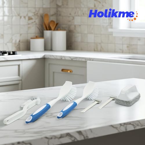 Dish Brush Cleaning Brush Set for Cleaning Groove Gap (Azul)