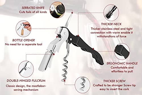 Professional Waiter Corkscrew Wine Openers Set (4 Count)