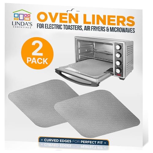 Toaster Oven Liners for Bottom of Oven (2 Pack / Silver)