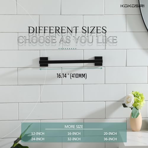 Bathroom Towel Bars 16 Inch Towel Rail Matte Black 40CM Hand Towel Holder for Bath Kitchen Wall Stainless Steel B4005BK (Matte Black / 16-Inch)