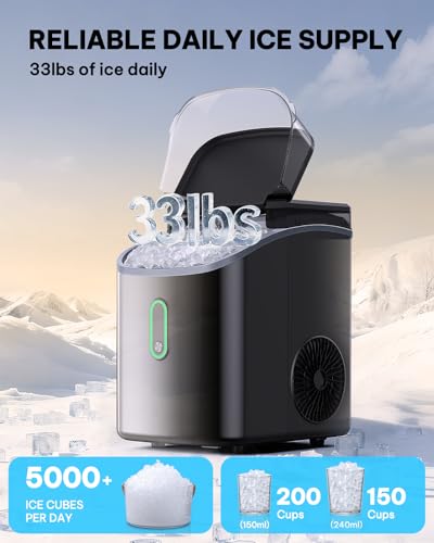 Nugget Ice Makers Countertop (Black / 33 lbs)