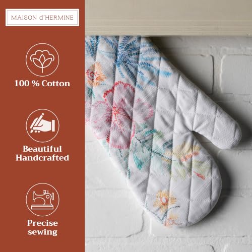 Maison d'Hermine Oven Gloves 100% Cotton Oven Mitt (102 - Paradise Island / 7.5" x 13" (Oven Mitt))