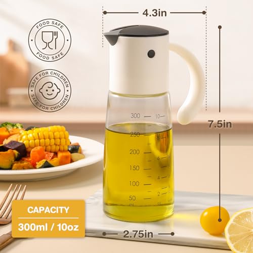 Glass Olive Oil Dispenser Bottle Set 10 oz Yellow White (white and yellow)