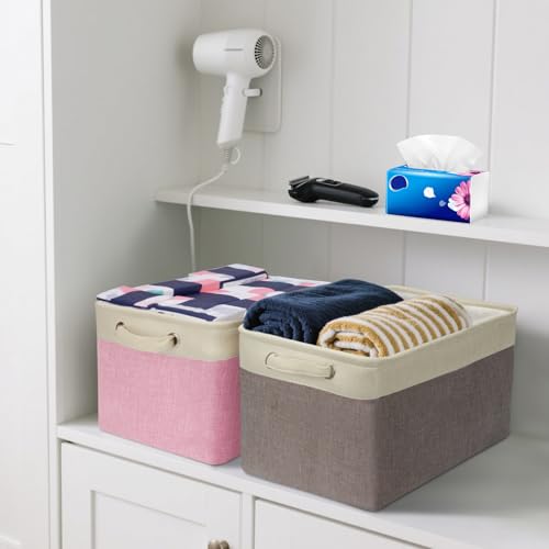 1 Pack Fabric Closet Storage Bins for Shelves (Grey / 1PCS/Large-15x11x9.5)