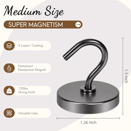 Magnetic Hooks (Gunmetal / 1.26 inches)