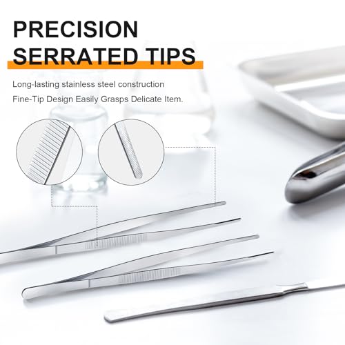 4 Packs 10 Inch Bar Tweezers silver Multi (4 Count)