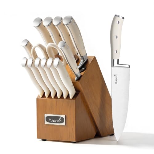 Kitchen Chef Knife Block Set (Pro Acacia Wood / 15 pieces)
