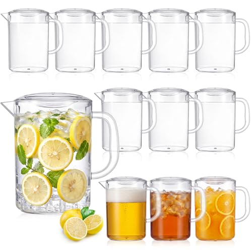 Tessco 12 Pcs Plastic Pitchers 60 Oz Clear Water Beer Jug Large (Fashion)