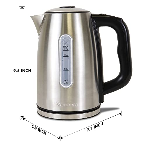 Kenmore 1.7L Cordless Electric Kettle w (Silver)