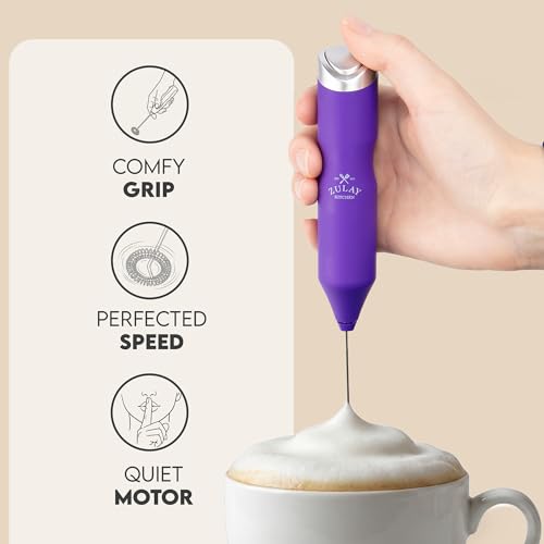 Powerful Frother Wand AA Batteries Included (Basic Purple / Majestic Frother)