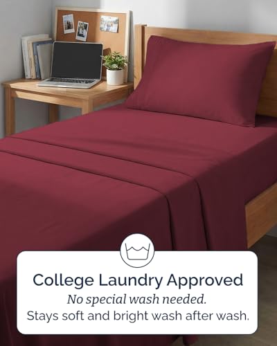 Twin XL 3 Piece Sheet Set (25 - Burgundy / Twin XL)