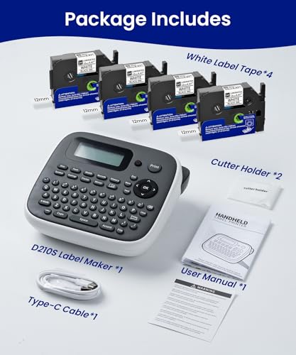 Label Maker Machine with Tapes (Black)