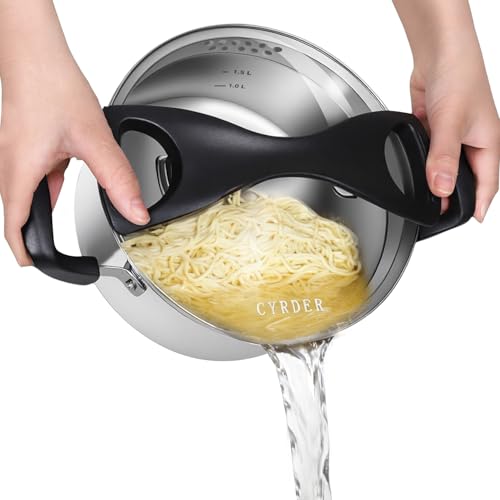 Stainless Steel Stock Pot with Pour Spout and Strainer