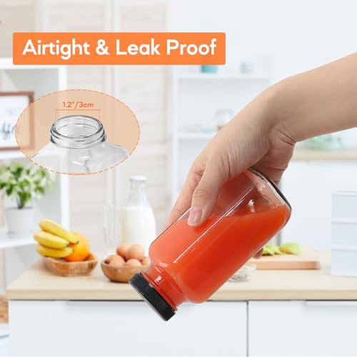 8oz 3 Pack Glass Juice Bottles with Leak (8oz-3pcs)