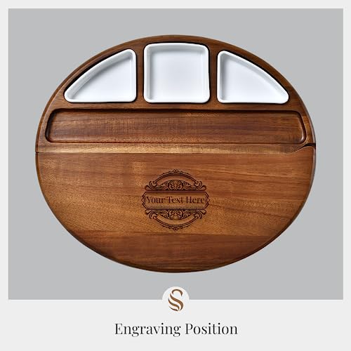 Large Acacia Wood Cheese Board (Medium 15" with Engraving)