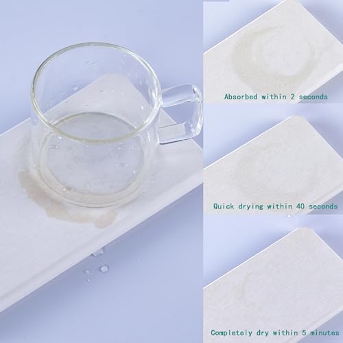 2Pcs Water Absorbent Diatomite Coasters Bathroom Sink Stone Trays (White / 8.3" x 3.9")