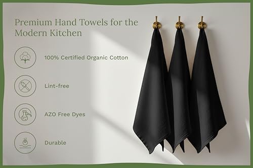 Organic Cotton Black Tea Towels (Black)