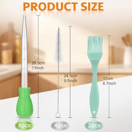 14 Pcs Large Turkey Baster Set for Cooking (Classic Color)