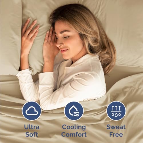 Short Queen Size 4 Piece Bed Sheet Set (13 - Beige / Short Queen)