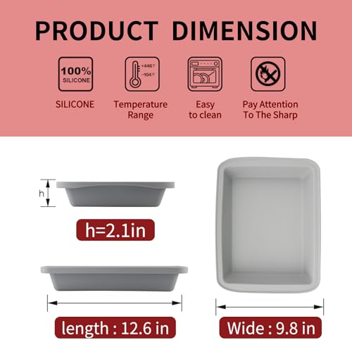 Silicone Baking Mold (Grey, 2pack)